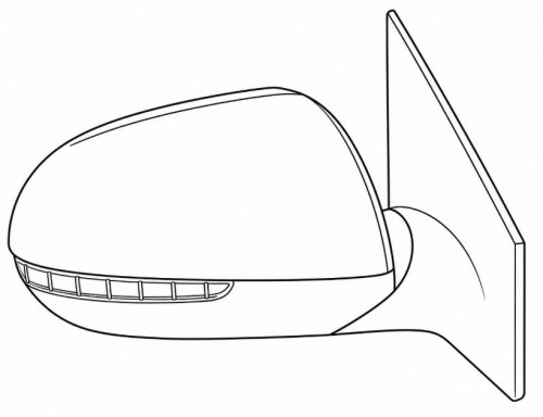 Зеркало боковое заднего вида для автомобилей KIA Rio (11-) правое 6PIN с подогревом и повторителем