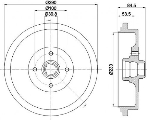 Барабаны тормозные для автомобилей VW Passat B3/B4 (88-) d=290