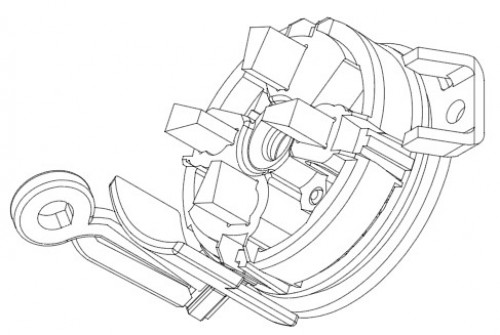 Узел щеточный стартера для автомобилей Ford Focus II (04-) 1.4i/1.6i/Focus III (10-) 1.6Ti